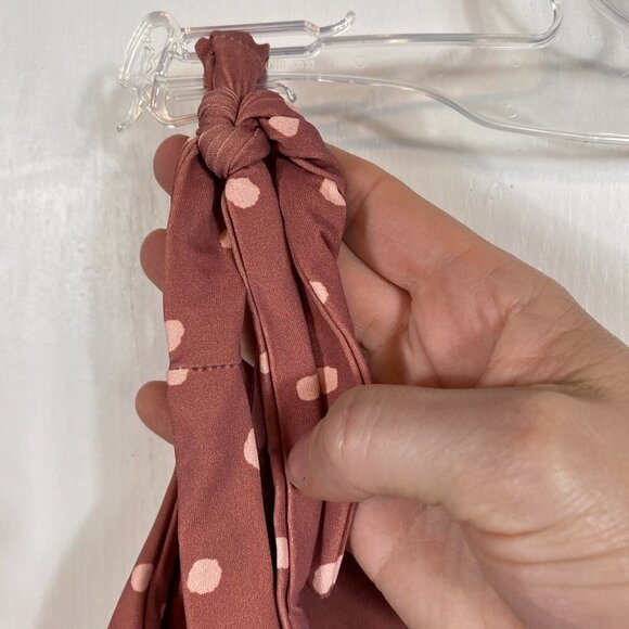 Eberjey Mauve Pink Polka Dot Bikini Top | Adjustable Tie Straps | Size Small NWT - Picture 7 of 8